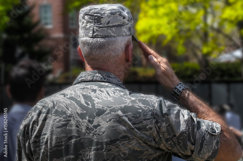 Saluting soldier