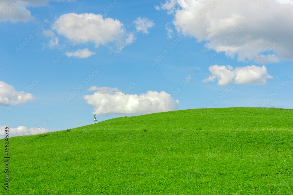 People supports the clouds in the sky People supports the clouds in the sky
