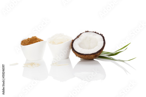 Coconut sugar and oil.
