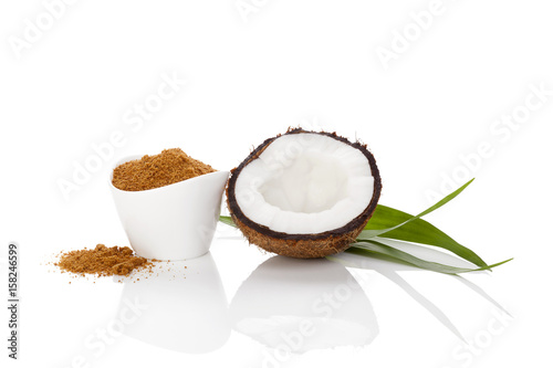 Coconut sugar isolated.