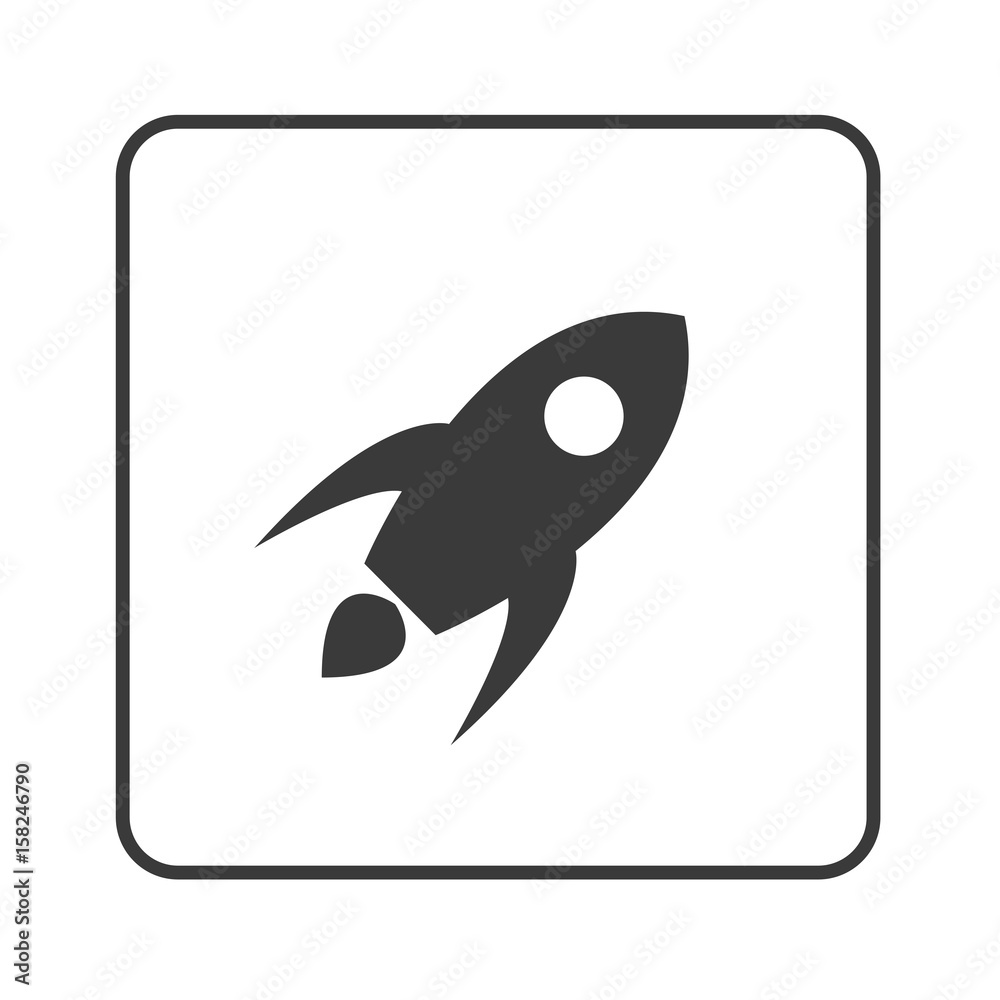Fototapeta premium Rakete - Raketenstart - Simple App Icon