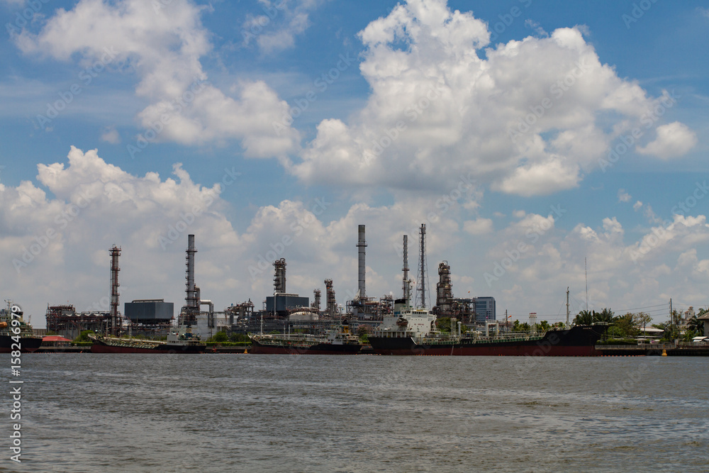 Petrochemical plant with blue sky Petrochemical plant with blue sky