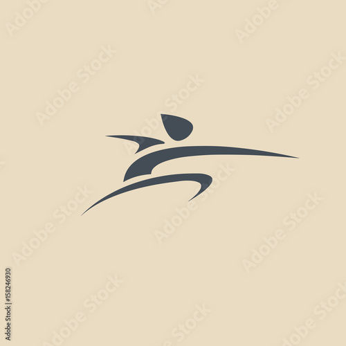 Vector fencing logo silhouette fencer illustration