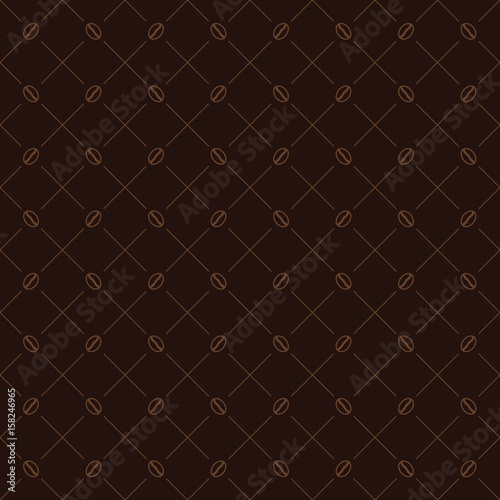 Seamless vector pattern. Modern stylish texture. Repetitive geometric tiles with coffee beans