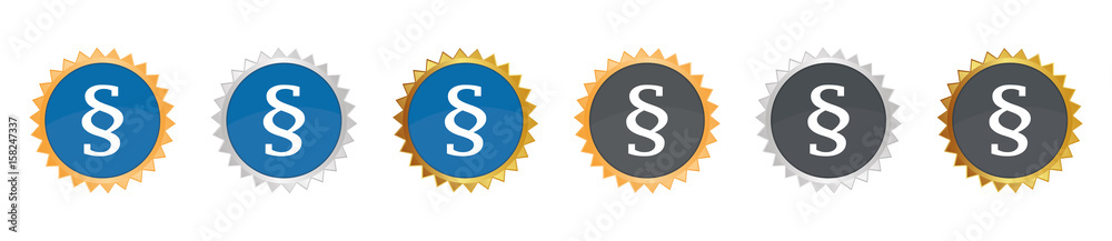 Paragraph - Gesetz - Gezacktes Button-Set Paragraph - Gesetz - Gezacktes Button-Set
