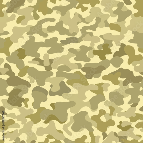 Camouflage seamless pattern. Brown green background
