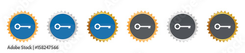 Schlüssel - Passwort - Gezacktes Button-Set