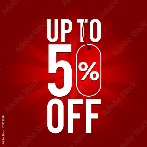 Sale Up to 50% off on red Background.