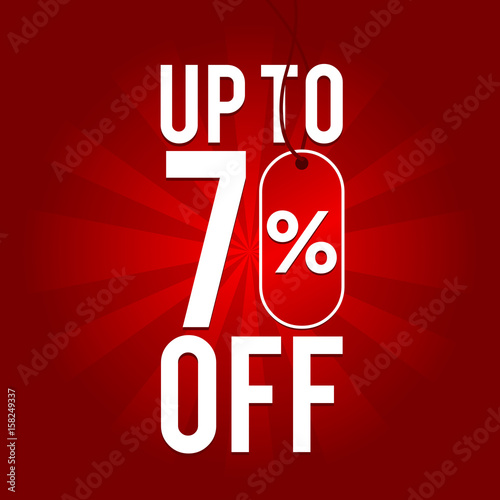 Sale Up to 70% off on red Background.