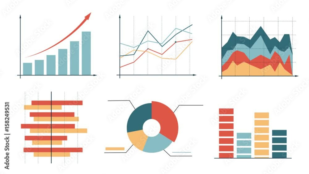 A set of animated infographic objects. Motion design with alpha channel.