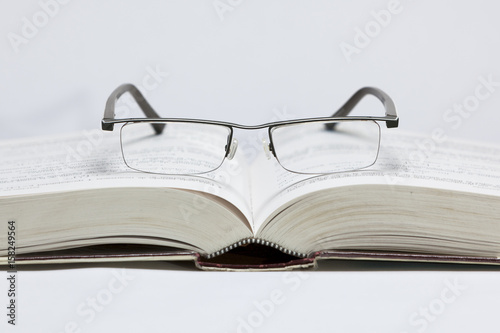 Glases on book