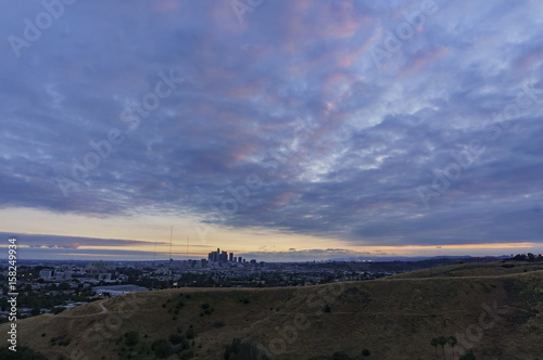 High angle view of Los Angeles cityscape