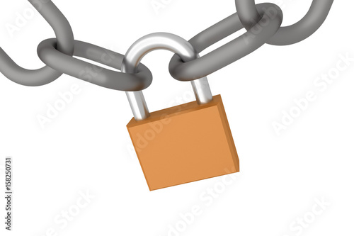 closed padlock and chains