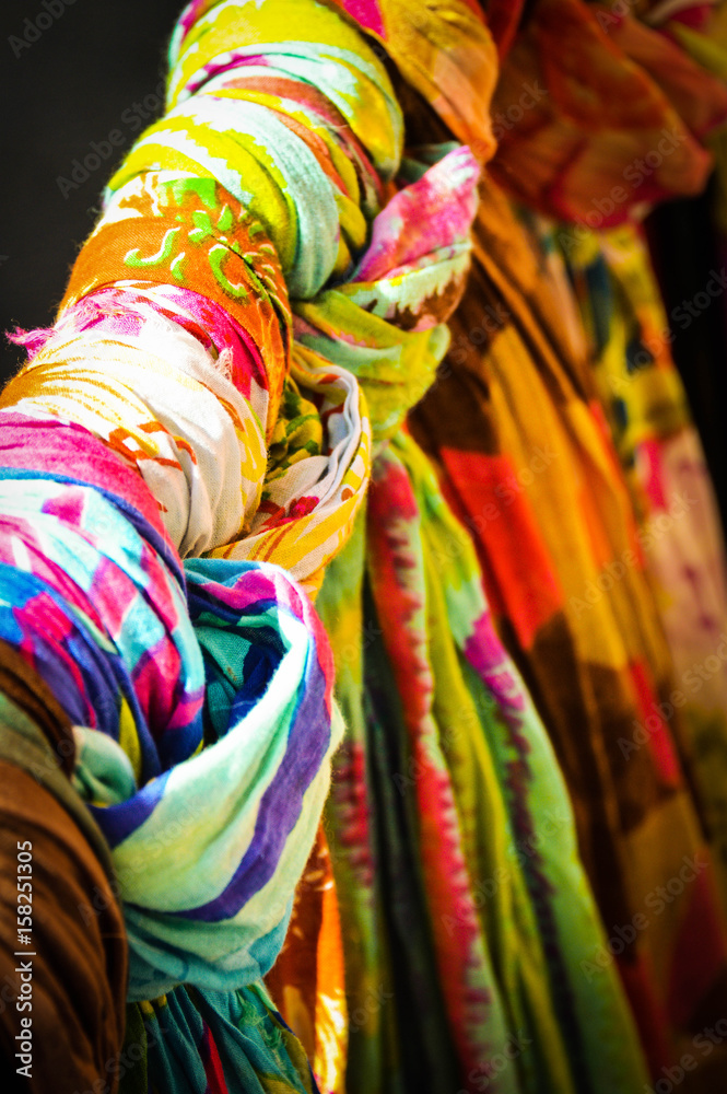 Brightly Coloured Scarves