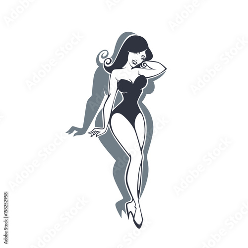 Be Fit, Change Your Body, Vector Pinup Woman