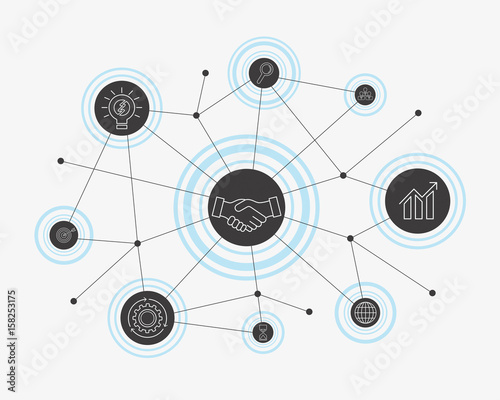 Business connection concept. Vector illustration.