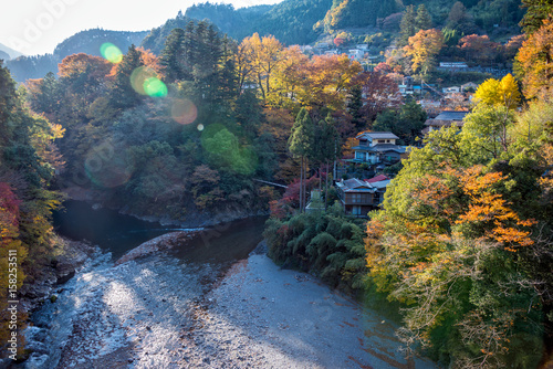 Oku-tama town in autumn season, Japan.