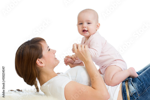 Positive baby and mom. Youn...