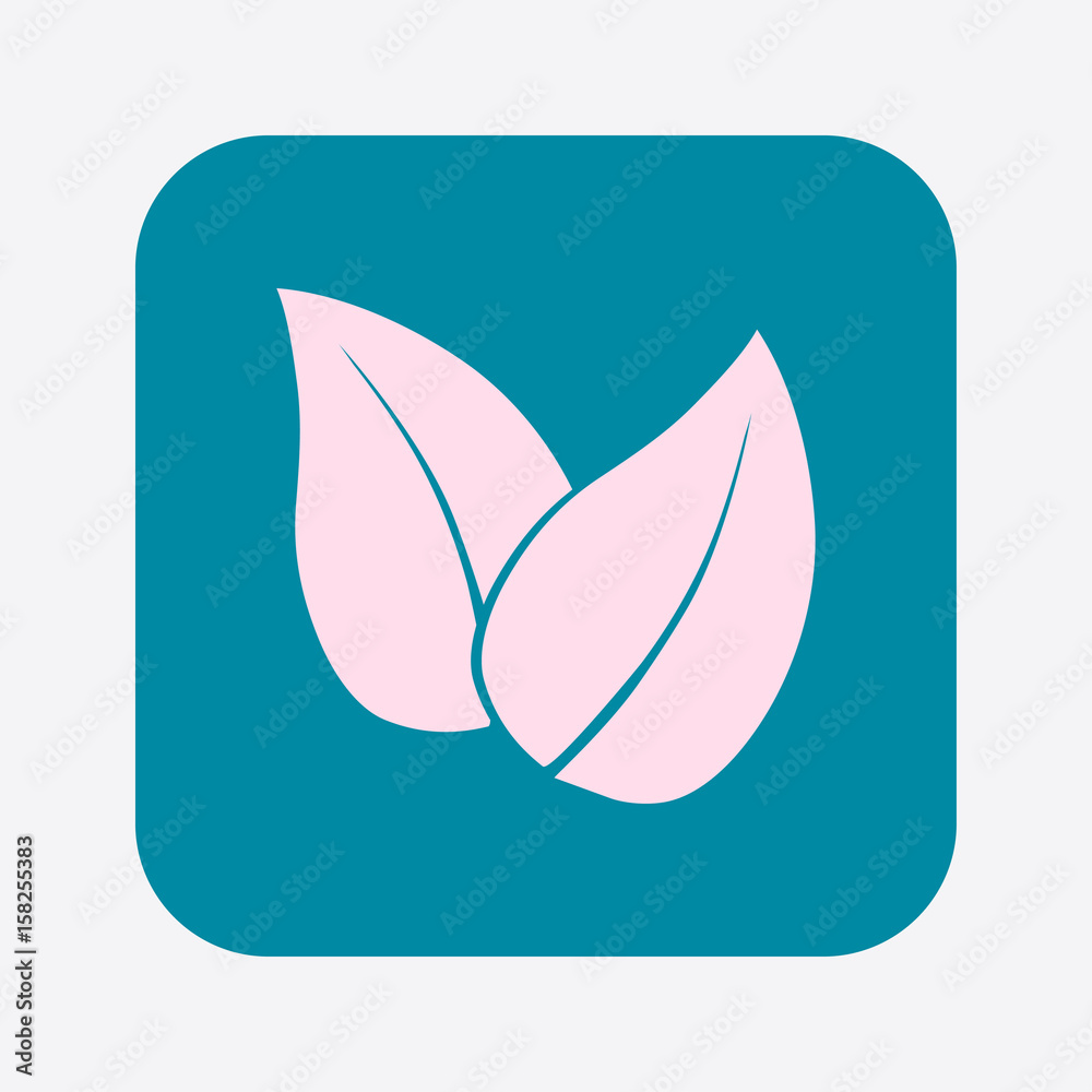 Leaf icon. Fresh natural product symbol. Organic product sign. Flat design style. Leaf icon. Fresh natural product symbol. Organic product sign. Flat design style.