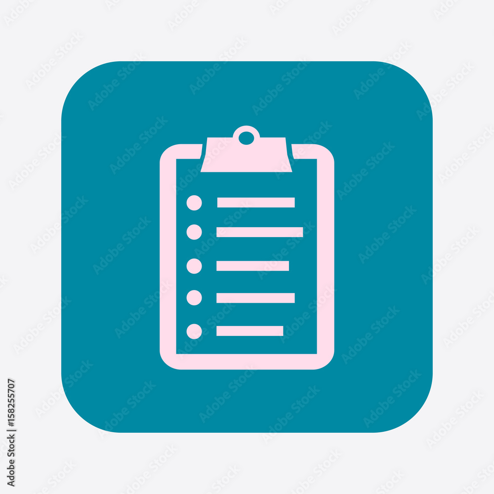 Check list vector icon. Shopping list token. Flat design style. Check list vector icon. Shopping list token. Flat design style.