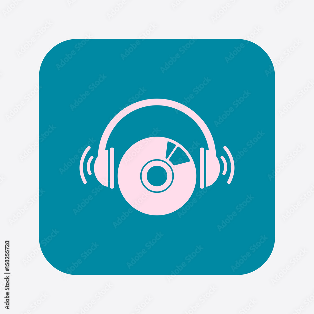 Obraz premium CD or DVD icon. Compact disk simbol. Flat design style.