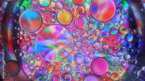 Colorful abstract. Oil in water bubbles