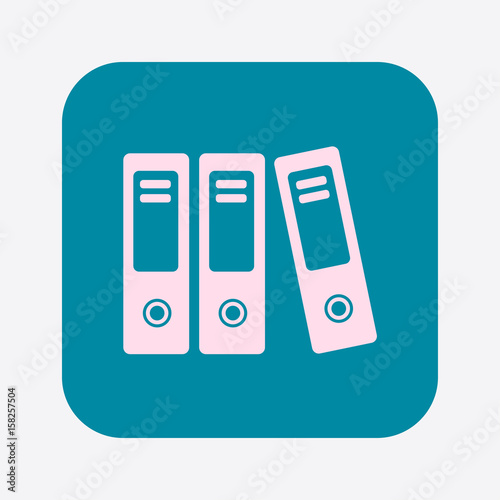 Office folders with papers and documents. Archives folder icon. 