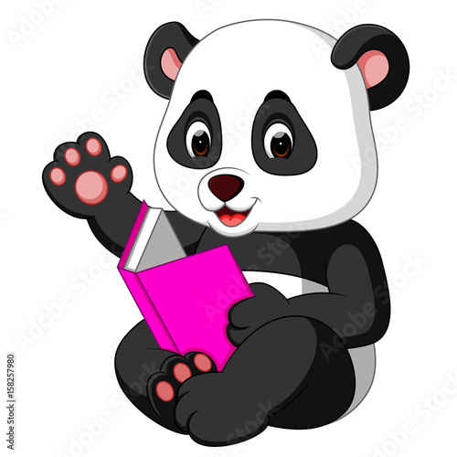 Fototapeta Naklejka Na Ścianę i Meble -  Panda reading a book