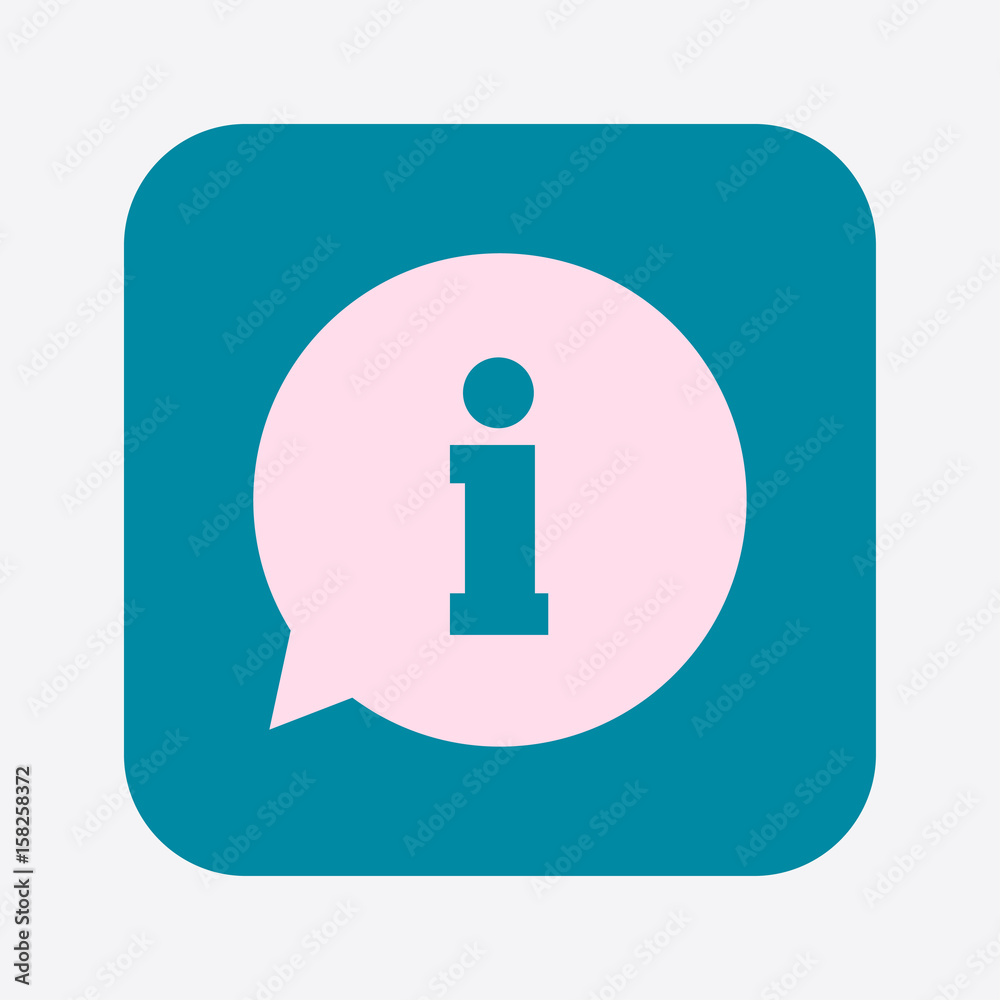 Info speech bubble symbol. Flat design style. Info speech bubble symbol. Flat design style.
