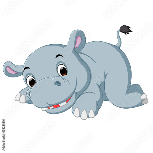  Cute hippo cartoon