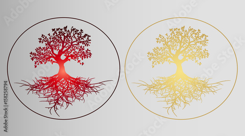 Set - tree of life stickers. photo