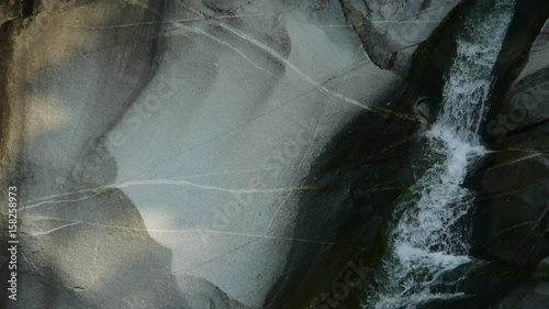 Mountain waterfall stream,stone texture mechanism. photo