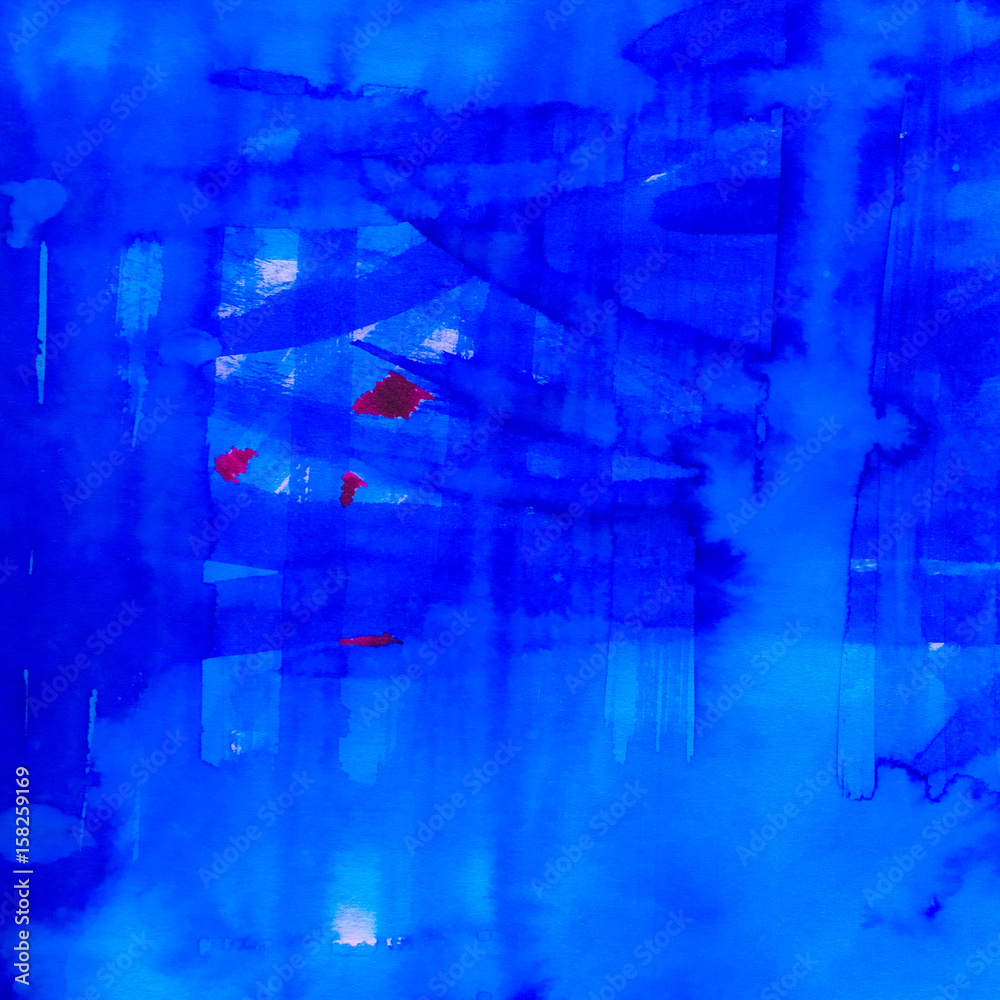 blue watercolor on textured paper - abstract background