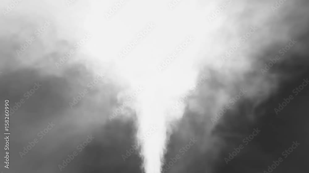 Animated locomotive's thick steam against black background in 4k. Mask included. Smoke is drifting to the right side as if train is moving with high speed. Follow train shot.