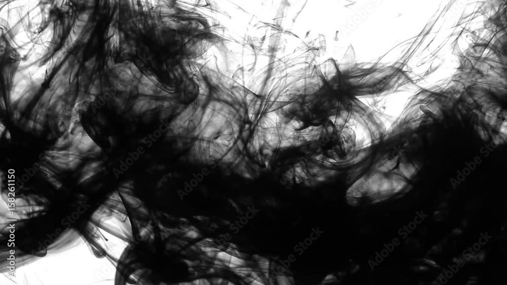 abstract black ink in water on white background abstract black ink in water on white background
