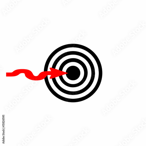 target - dartboard vector with arrow - white background
