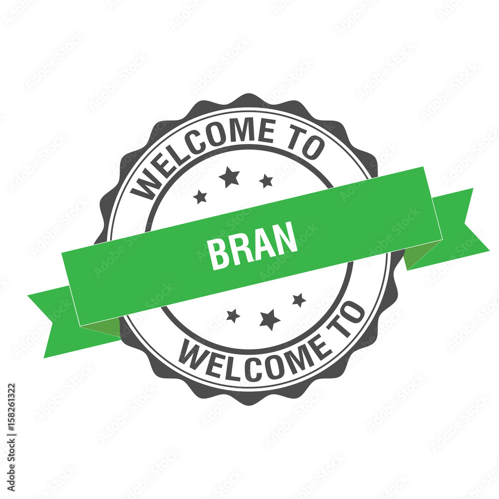 Obraz premium Welcome to Bran stamp illustration