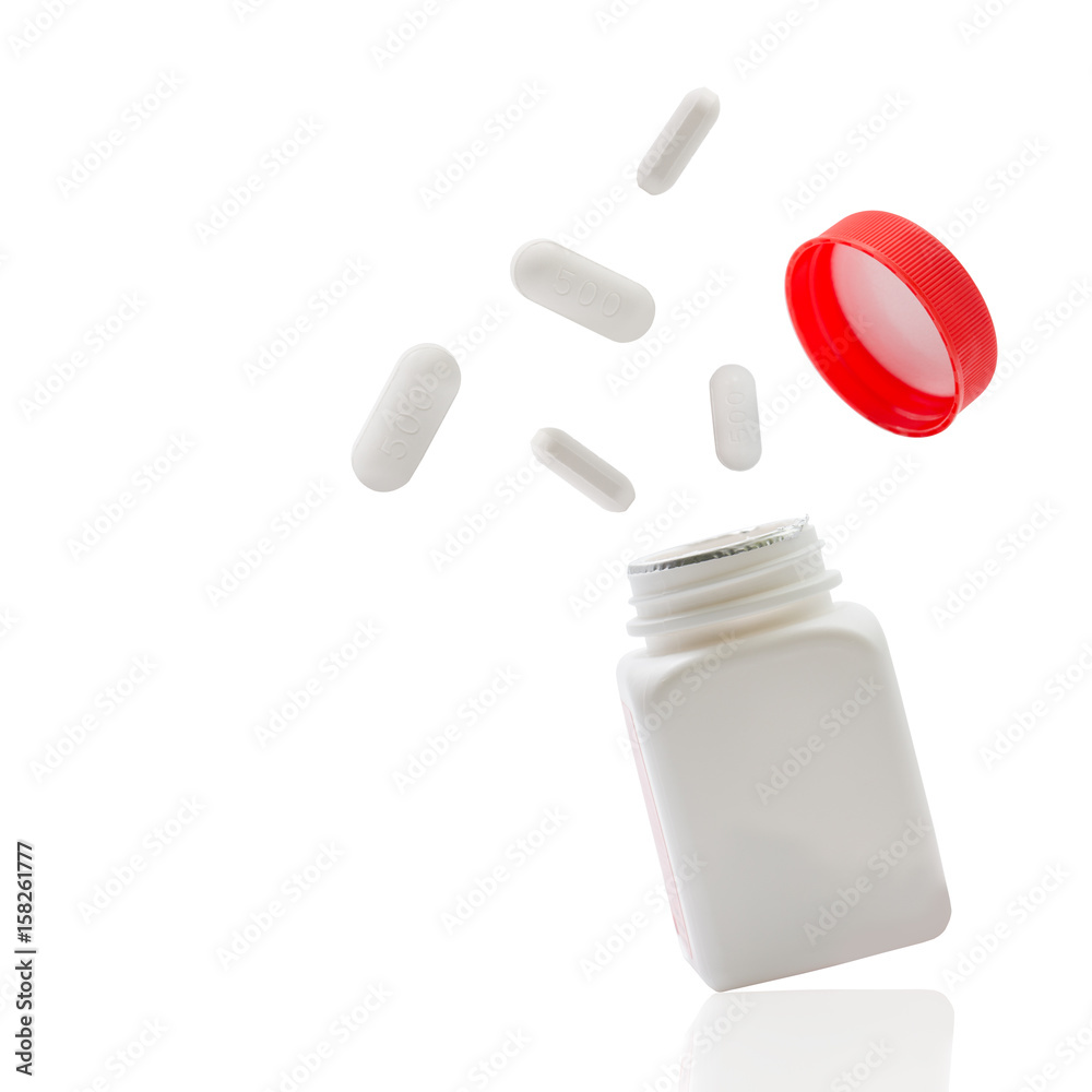 Paracetamol Tablets out of Bottle Paracetamol Tablets out of Bottle