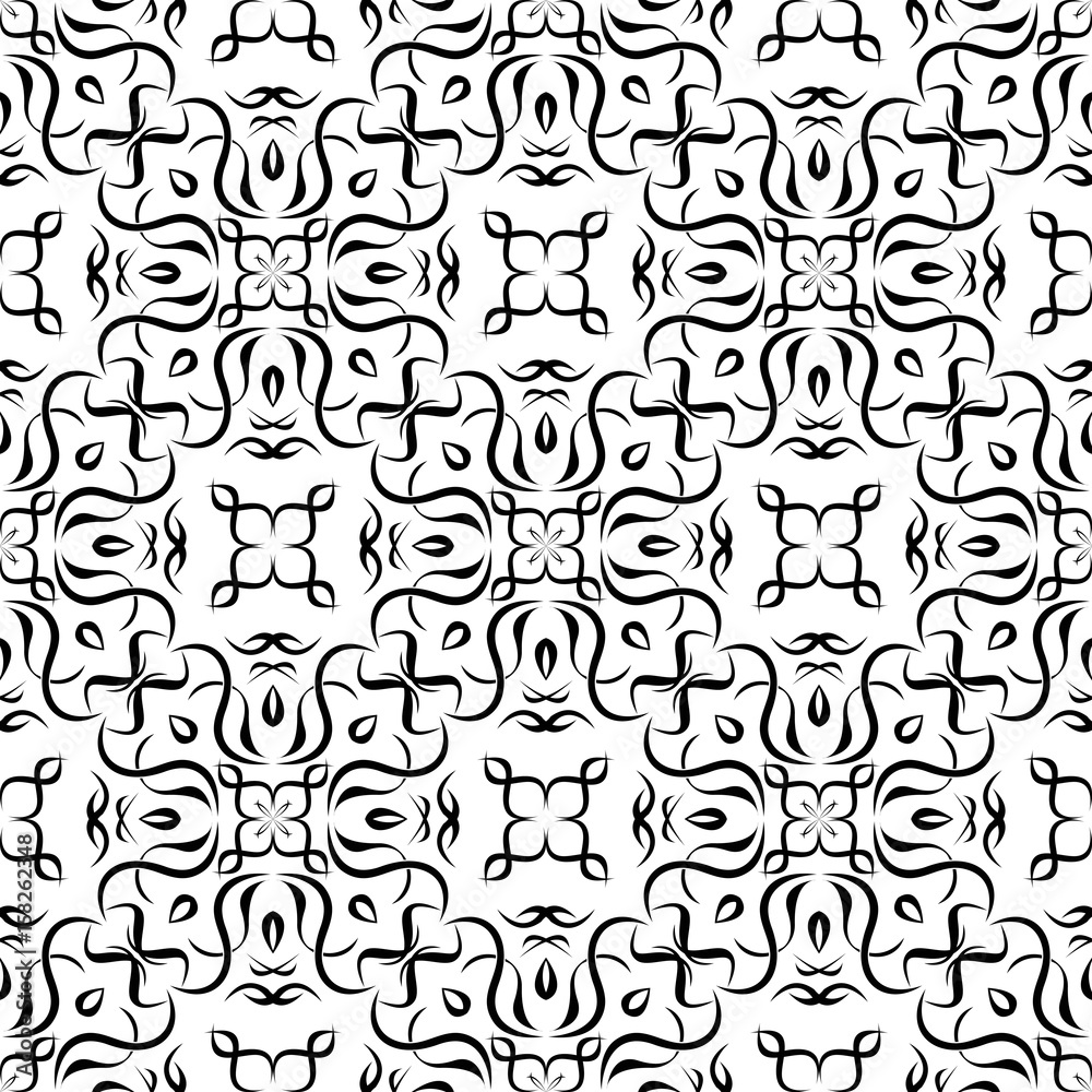 Abstract ornament Black and white seamless pattern Abstract ornament Black and white seamless pattern