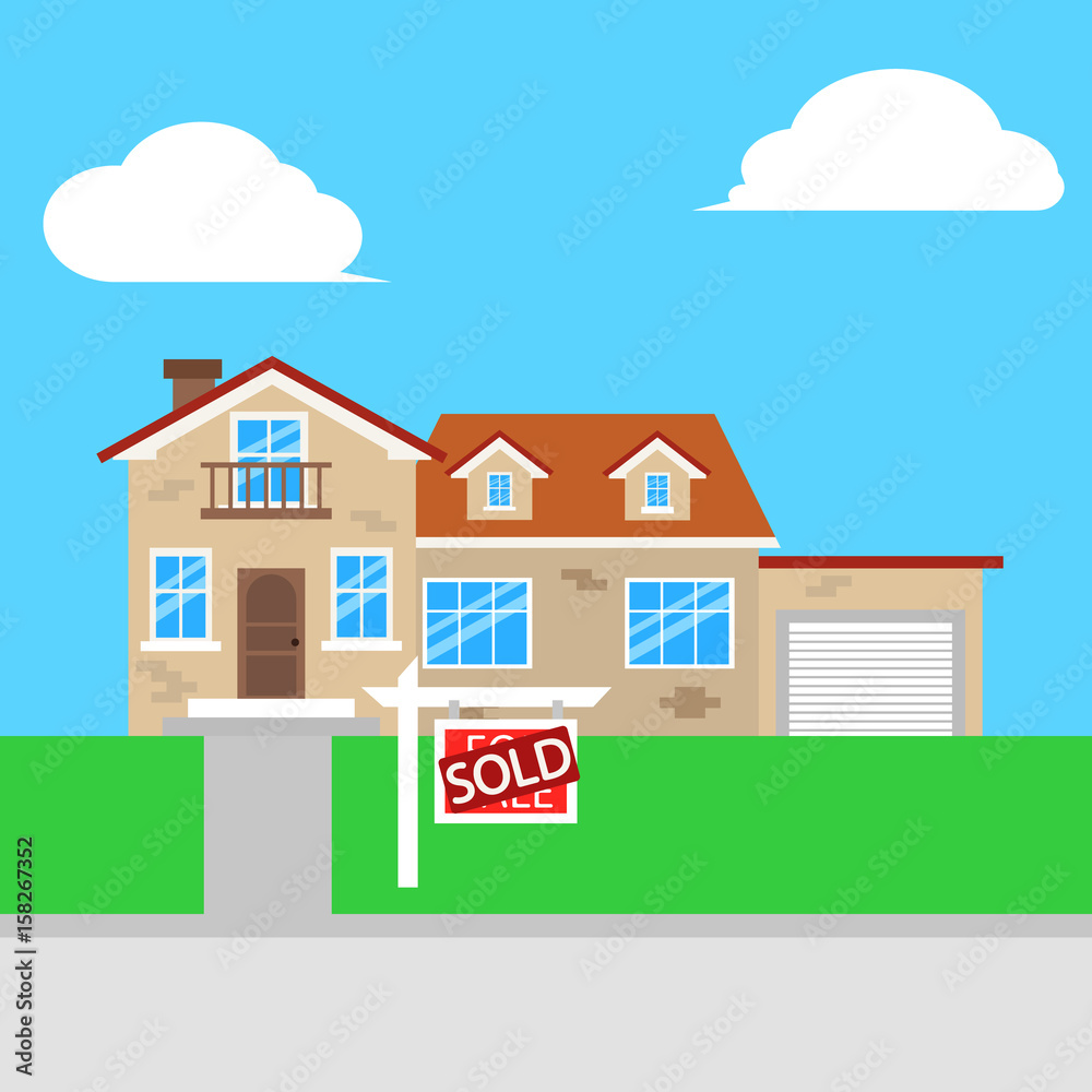 Home sold. Vector.