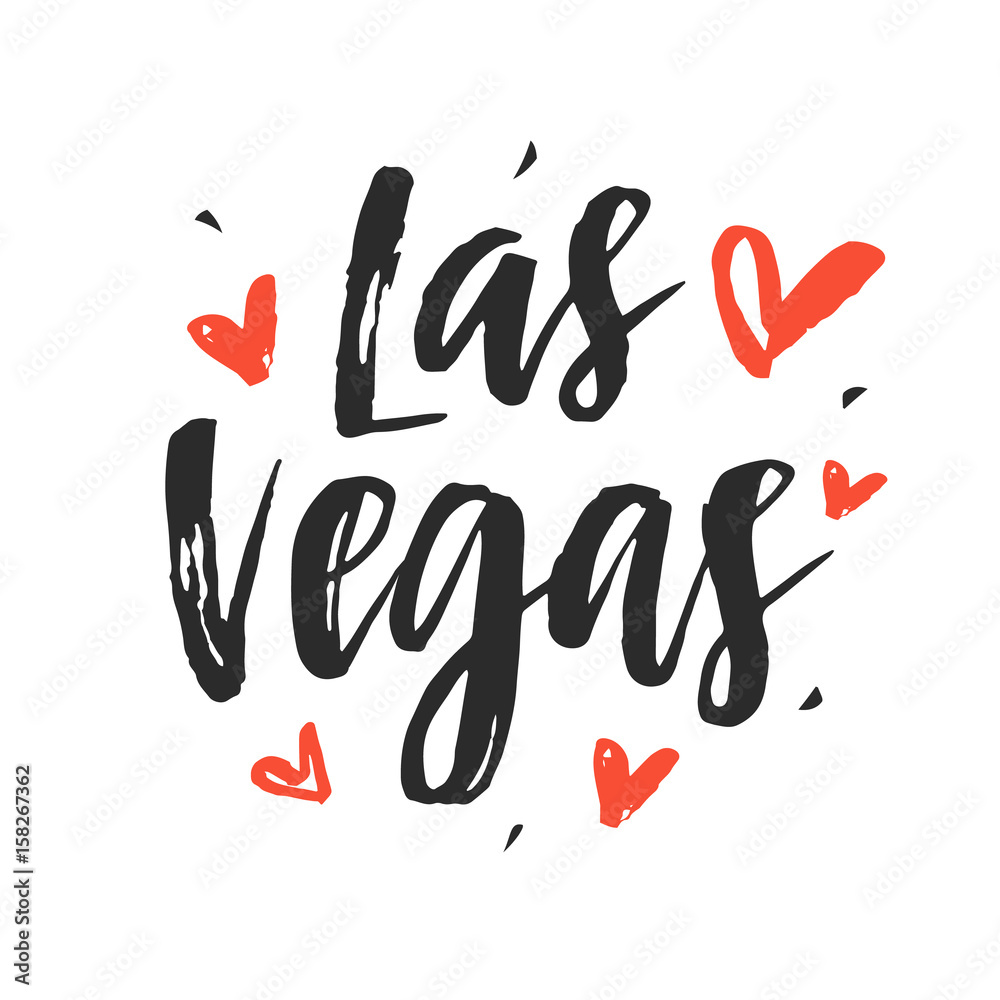 Las Vegas. Modern city hand written brush lettering Las Vegas. Modern city hand written brush lettering