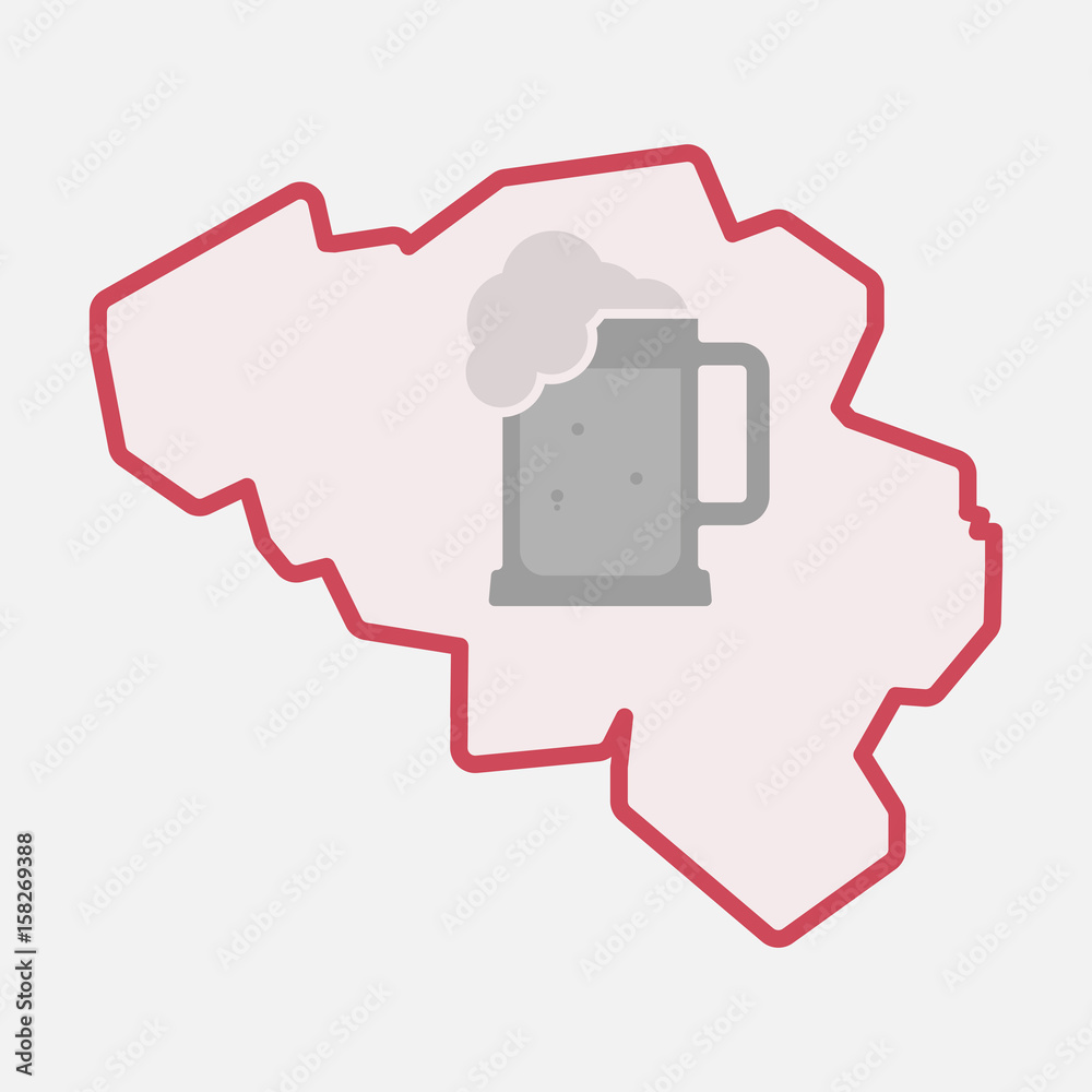 Isolated Belgium map with  a beer jar icon