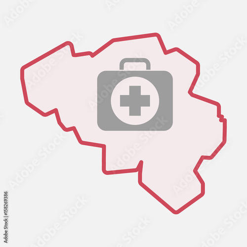 Isolated Belgium map with  a first aid kit icon