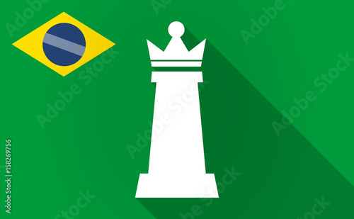 Foto Long shadow Brazil map with a  queen   chess figure