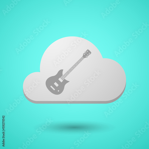 Vectorial cloud with  an electric guitar
