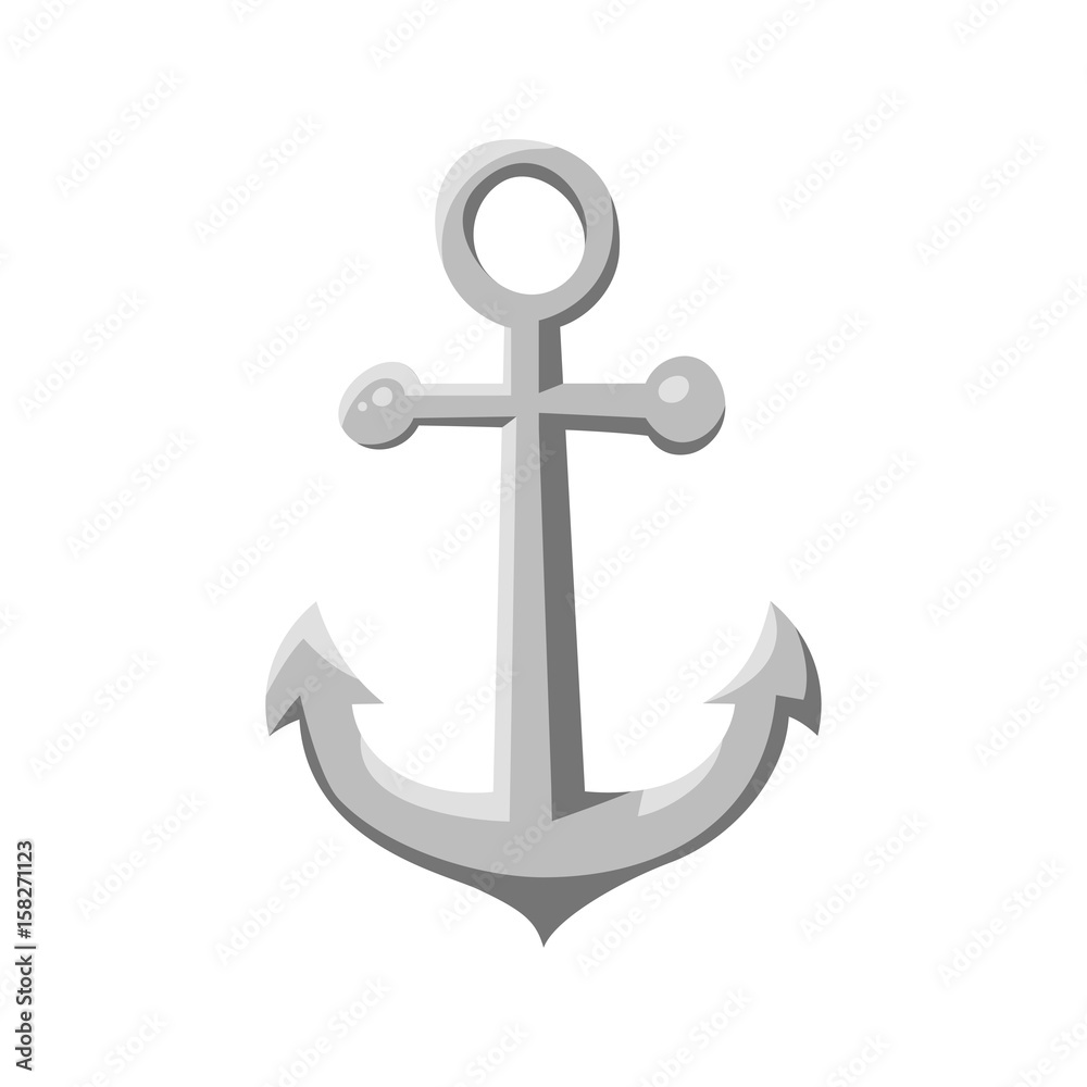 Vector cartoon style ship anchor. Icon for web. Isolated on white background.