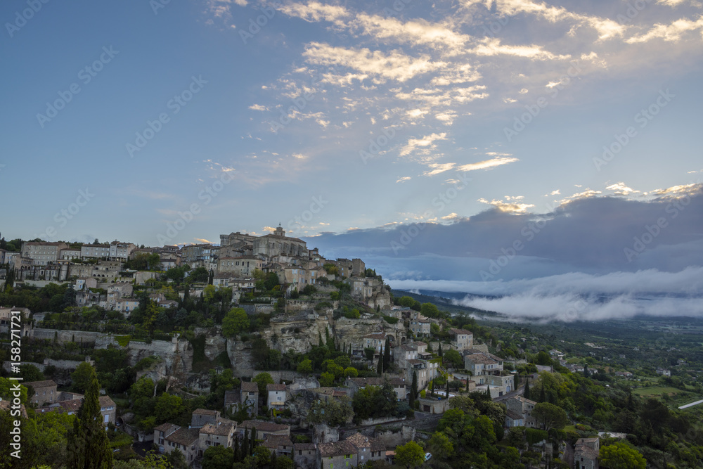 View on the beautiful medieval village of Gordes at the morning. This village is included in list of 