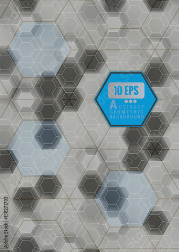 Abstract gray hexagonal tile  background