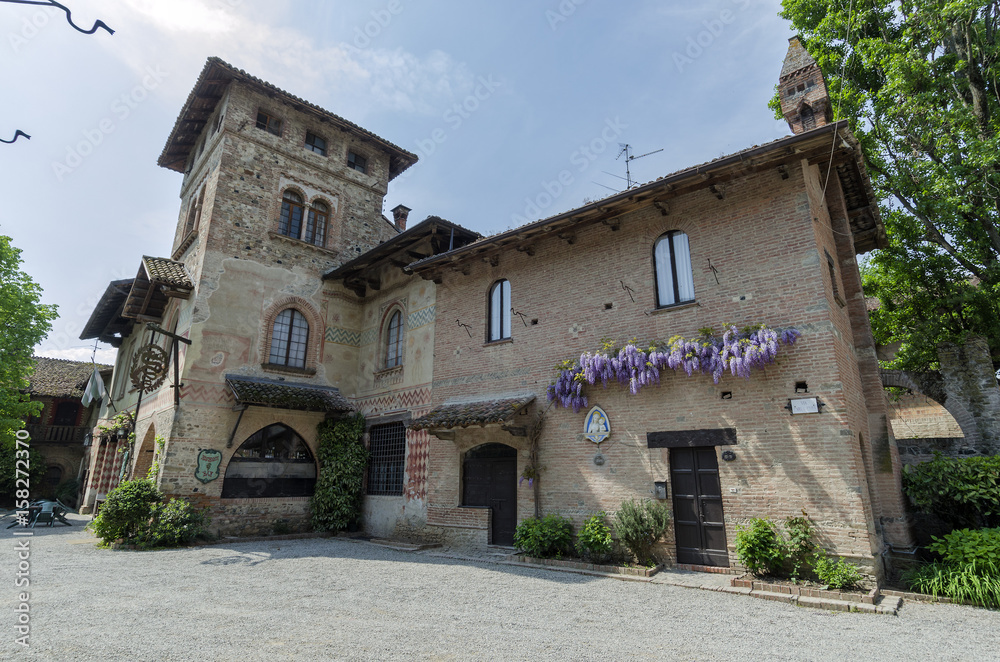 Partial view of the ancient village of Grazzano Visconti