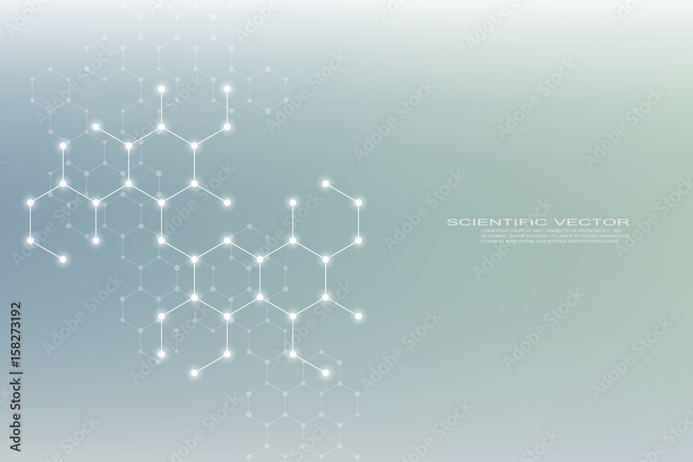 Hexagonal structure molecule dna of neurons system, genetic and chemical compounds. Vector illustration Hexagonal structure molecule dna of neurons system, genetic and chemical compounds. Vector illustration